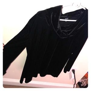 Black cow neck velvet dress